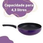 Frigideira Wok Com Cabo 28 Cm Antiaderente Violeta Colors Mul