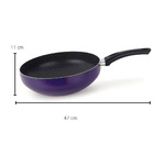 Frigideira Wok Com Cabo 28 Cm Antiaderente Violeta Colors Mul