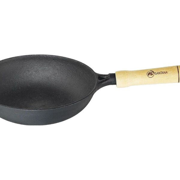 Frigideira Wok Ferro Fundido Santana 24 Cm