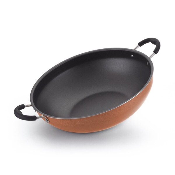 Frigideira Wok Nº 28 Cor Cobre Sem Tampa De Vidro Com Alças