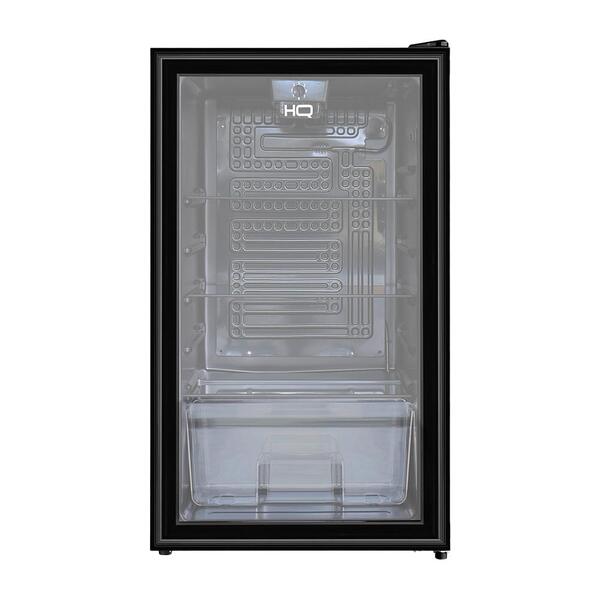 Frigobar Expositor Vertical Hq Vidro Duplo 95 Litros Preto Hq