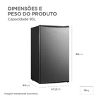 Frigobar Midea MDRD142FGD503 93L Degelo Manual Bivolt Inox