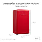 Frigobar Retrô Vermelho 93l Inverter Bivolt Midea Mdrd142rtd3