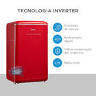 Frigobar Retrô Vermelho 93l Inverter Bivolt Midea Mdrd142rtd3