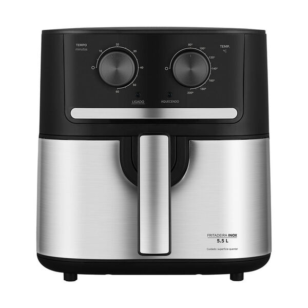 Fritadeira Air Fryer 5 5l Cyclone Preto E Inox Midea Fm55s2 -