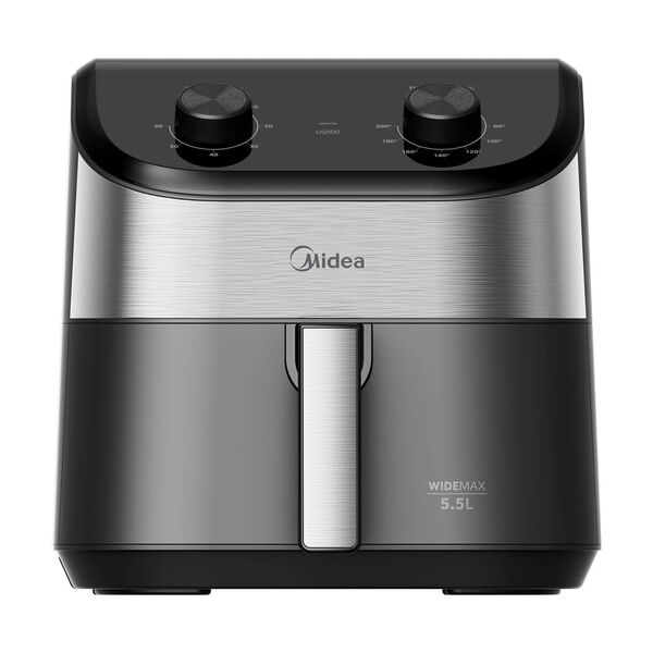 Fritadeira Air Fryer 5 5l Widemax Preto E Inox Midea Fwm55p2
