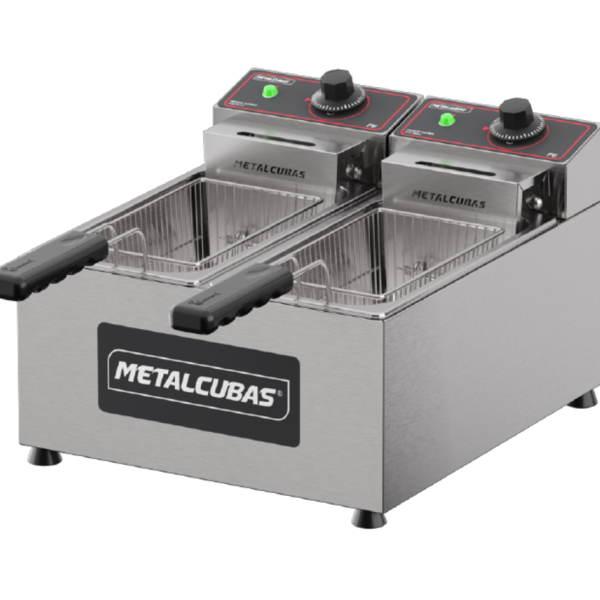 Fritadeira Elétrica 2 Cubas 3 Litros Cada Fe 2c Metalcubas 22