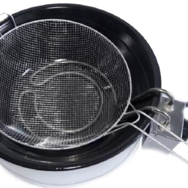 Fritadeira Elétrica 3 Litros Tacho Esmaltado Preto 110v