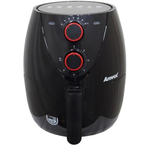 Fritadeira Elétrica Sem Óleo Amvox Air Fryer 1205 4,5L Preta