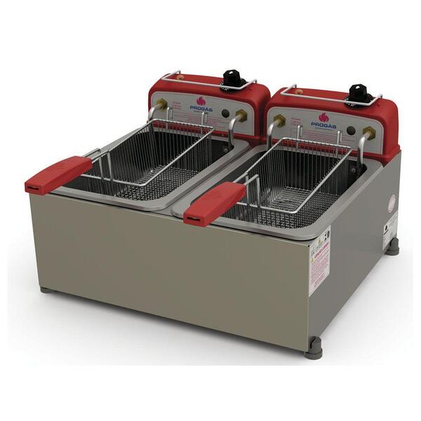 Fritadeira Profissional Elétrica Progás Inox 2 Cubas 10 Litro