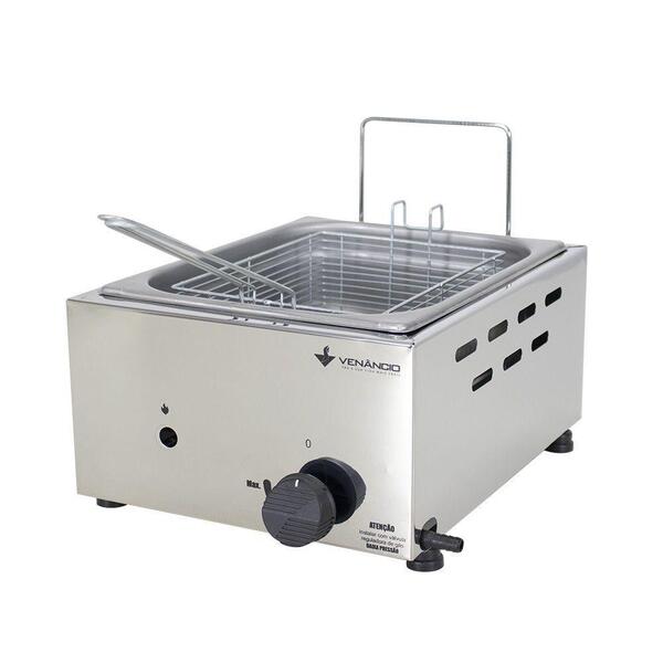 Fritadeira Profissional Venâncio Inox 1 Cuba 5 Litros A Gás S