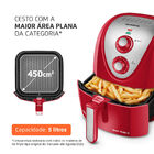 Fritadeira Sem Óleo Air Fryer 5l Mondial Vermelho E Inox 1900