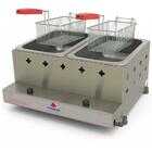 Fritador Tacho Fritura Retangular 2 Cestos Gás 10 Ls Óleo Pr-