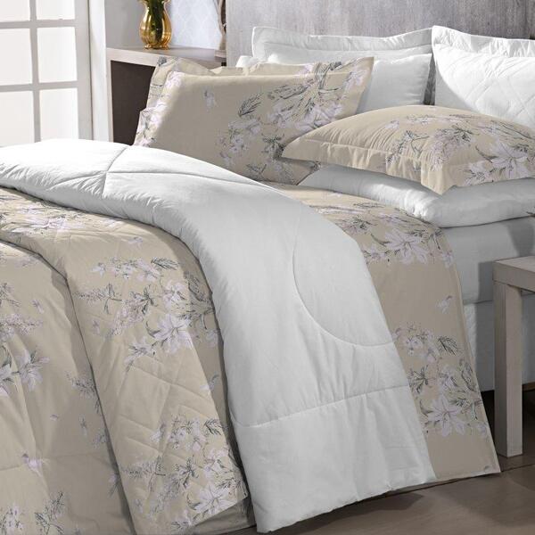 Fronha Avulsa Com Aba 100% Algodão 200 Fios Affetto Bege Têxt