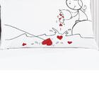 Fronha Casal Namorados Estampada Pescador 2 Unidades 100% Alg