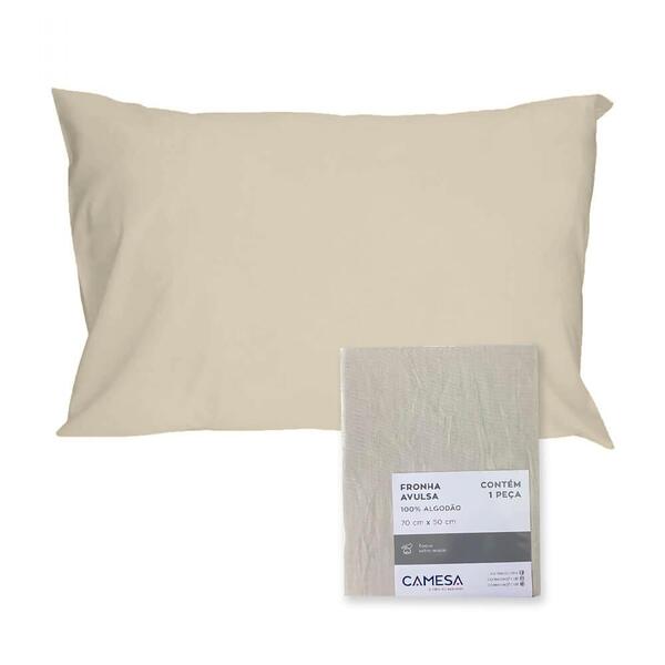Fronha De Travesseiro Super Cotton 50 X 70cm Bege Camesa 1.01