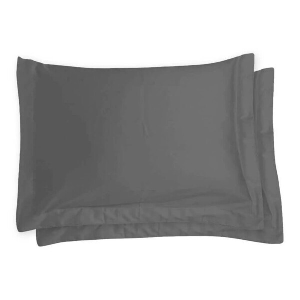 Fronha Par Satinee Tinto 50x70  Chumbo Graff