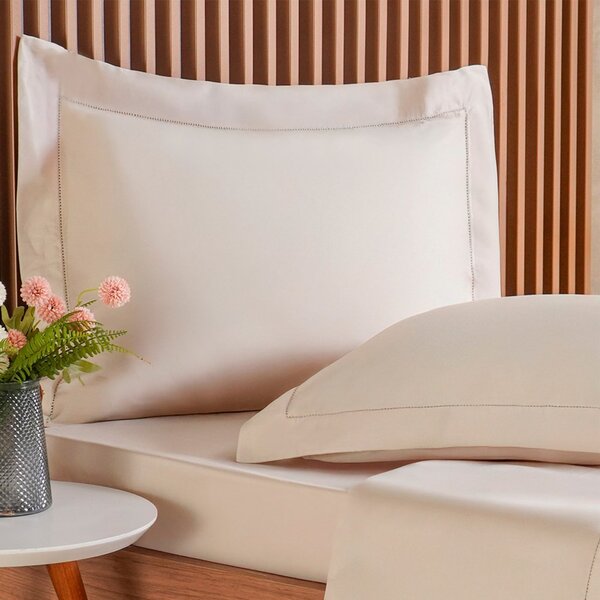 Fronha Ricamo 300 Fios 100% Algodão 50x70cm Biscuit