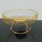 Fruteira 13x25x25cm Metal Dourado Com Pé