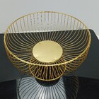 Fruteira 15x26x26cm Metal Dourado Com Pé