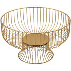 Fruteira 15x26x26cm Metal Dourado Com Pé