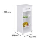 Fruteira 1 Gaveta 2 Cestos  Branco