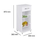 Fruteira 1 Gaveta 2 Cestos  Branco