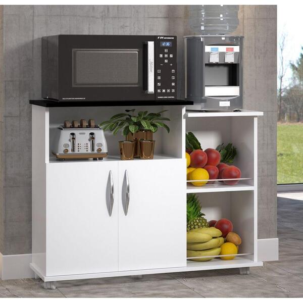 Fruteira 2 Portas Armário Micro-ondas Para Bebedouro Preto