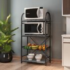 Fruteira 3 Prateleiras Granito 1 Aço Carbono Sally Cromo Preto