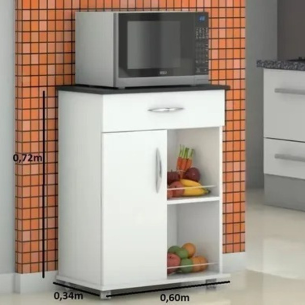 Fruteira  Para Cozinha Para Shampoocom Tampo Na Cor Preta