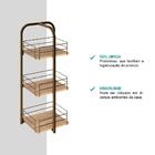 Fruteira Aramada 3 Prateleiras Madeirado Tubos Ouro Velho