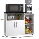 Fruteira Armário 2 Portas Micro-ondas Água Preto Cozinha