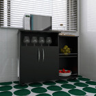 Fruteira Armario Balcao 2 Portas Cozinha Multiuso Preto - Est