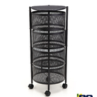 Fruteira Articulada 4 Andares All Black Com Rodinhas – Divers