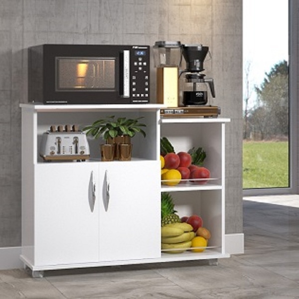 Fruteira Balcão Branco Cozinha 2 Portas Base Microondas