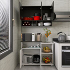 Fruteira Balcão Com Suporte Para Microondas + Armario Aéreo 3