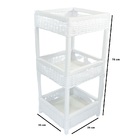 Fruteira Branco De Piso Quaadrado Multiuso 3 Andares Fibra