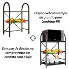 Fruteira C/ 2 Prateleiras Granito 1 Cesto Aço Carbono Isla Cr