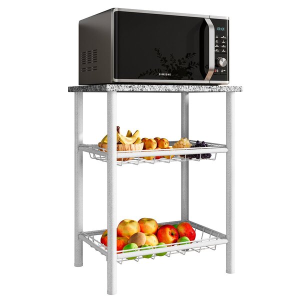 Fruteira C/ Tampo Granito 2 Cestos Aço Carbono Carol Cromo Br