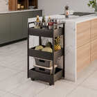 Fruteira Carrinho C/ Rodízio Base Industrial Preta - Vallisa