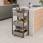 Fruteira Carrinho C/ Rodízio Base Industrial Preta - Vallisa