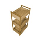 Fruteira Carrinho C/ Rodízio Freijó Estilo Industrial Dourada