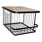 Fruteira Cesto Organizador Metal Para Mesa Cozinha Preto