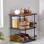 Fruteira Cesto Organizador Metal Para Mesa Cozinha Preto