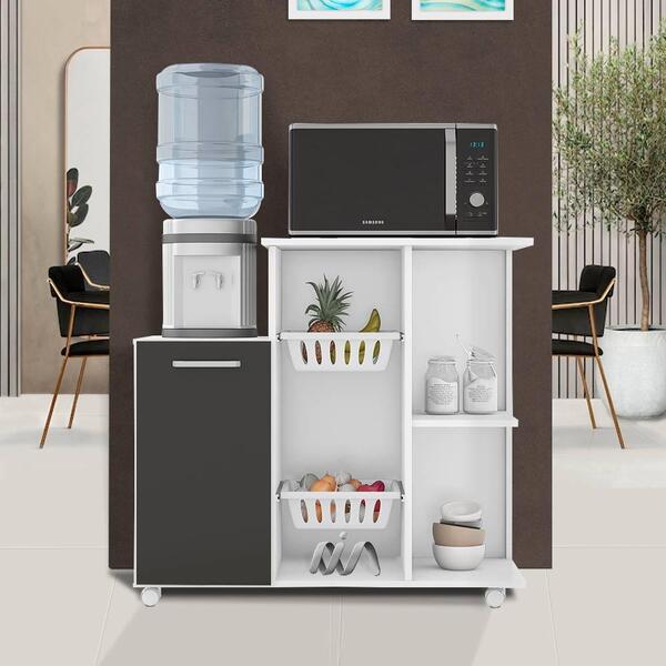 Fruteira Com Rodinhas Branco Grafite Clara Madine