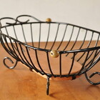 Fruteira Cozinha Madeira Ferro Preta 45cm