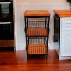 Fruteira De Chão 2 Andares Em Ferro E Madeira  Estilo Artesan