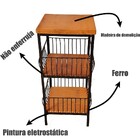 Fruteira De Chão 2 Andares Em Ferro E Madeira  Estilo Artesan
