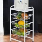 Fruteira De Chão 3 Cestos Aramado Base Para Bebedouro Metal