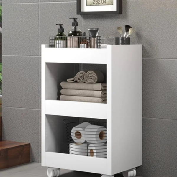 Fruteira De Chão Balconete Branco C 4 Rodinhas Multiuso